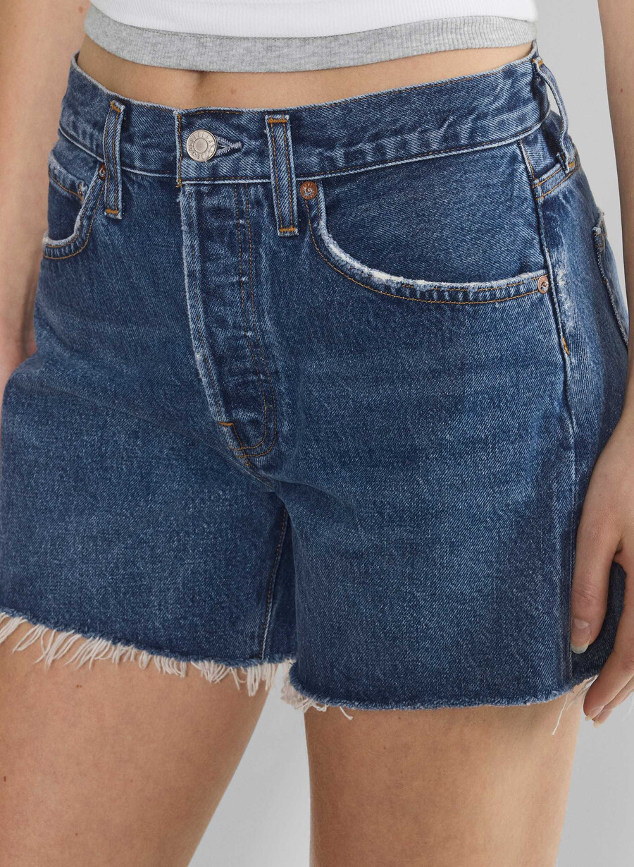 agolde parker långa jeansshorts varning