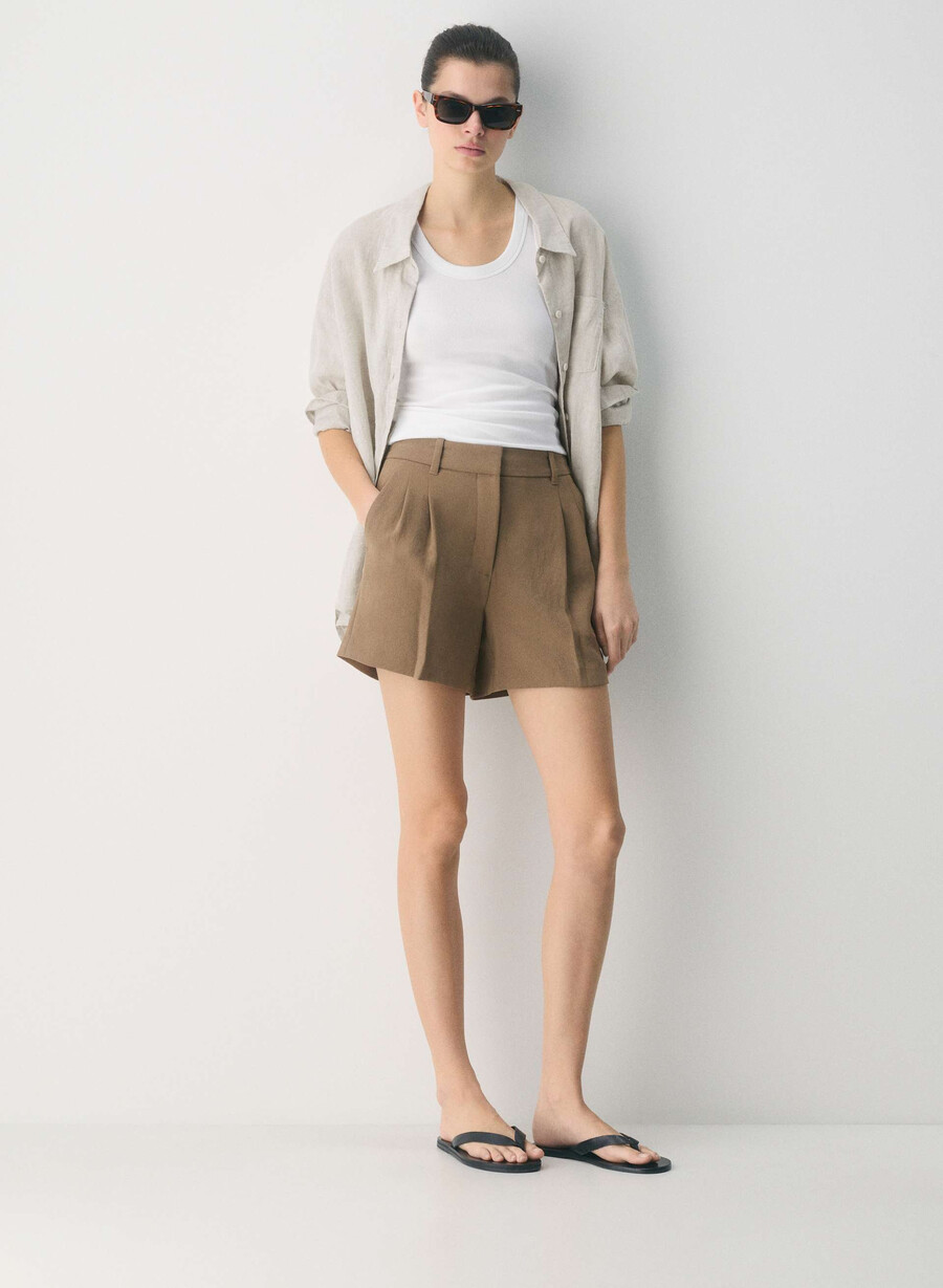 the effortless short mid-thigh - crepette folio brun