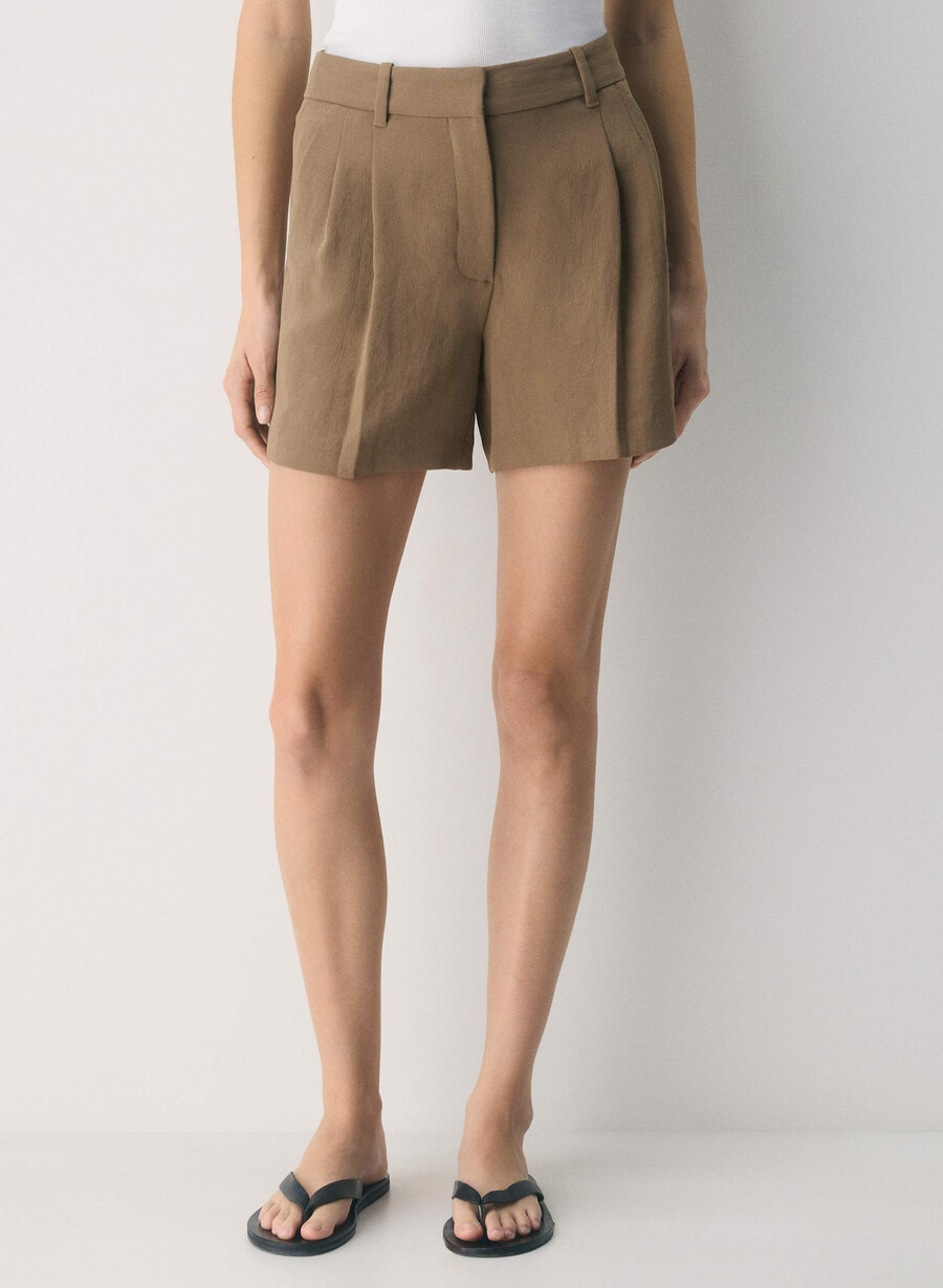the effortless short mid-thigh - crepette folio brun