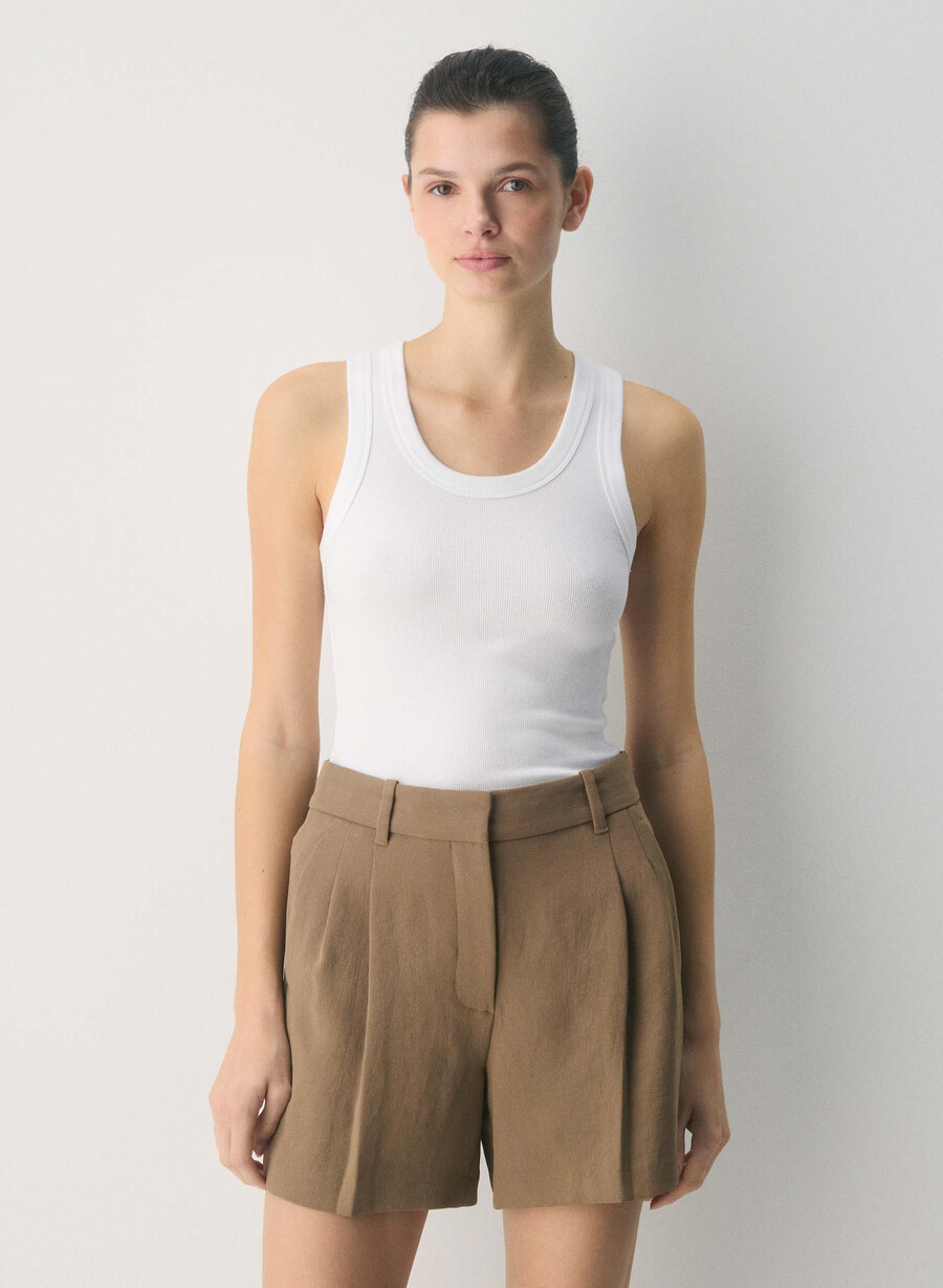 the effortless short mid-thigh - crepette folio brun