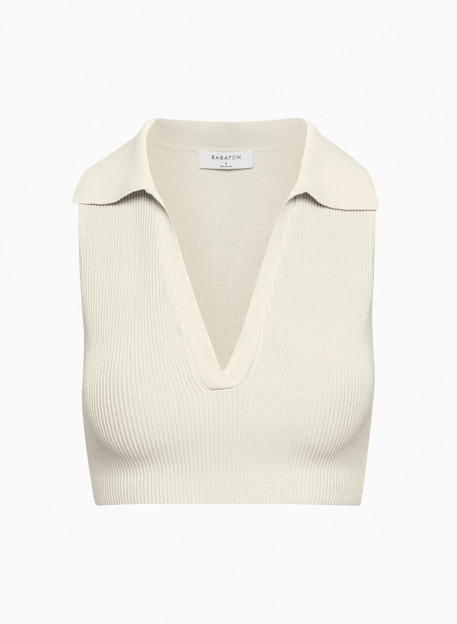skulpterad stickad polotopp matte pÄrlor