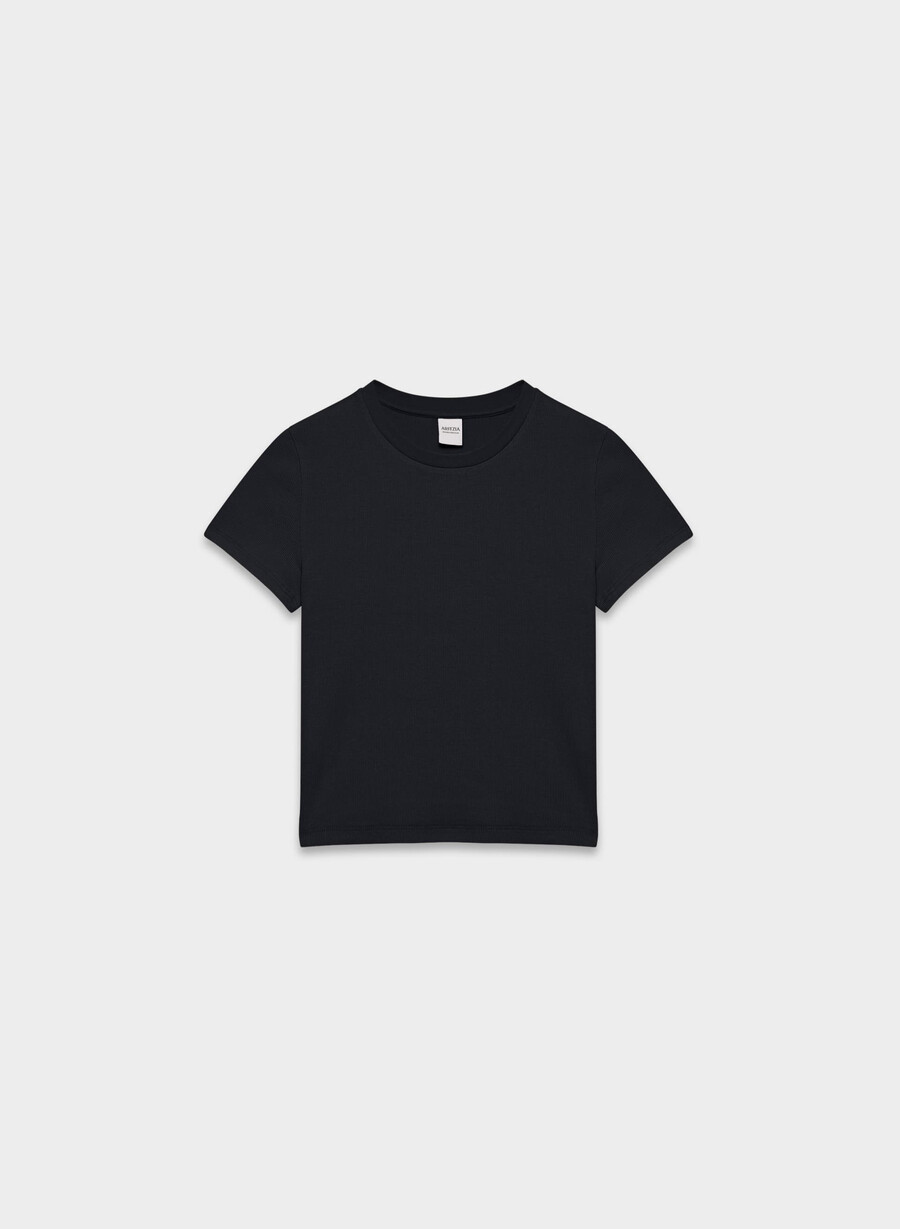 homestretch ribbad tune midja t-shirt svart