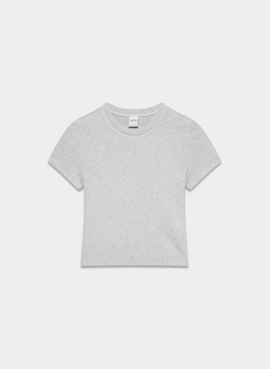 homestretch ribbad tune midja t-shirt ljunggrå krom
