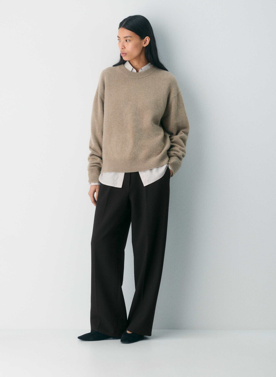 the effortless pant - Återväsentlig heather black