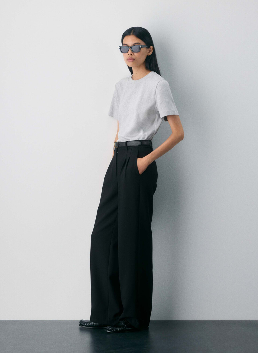 the effortless pant - Återväsentlig heather black