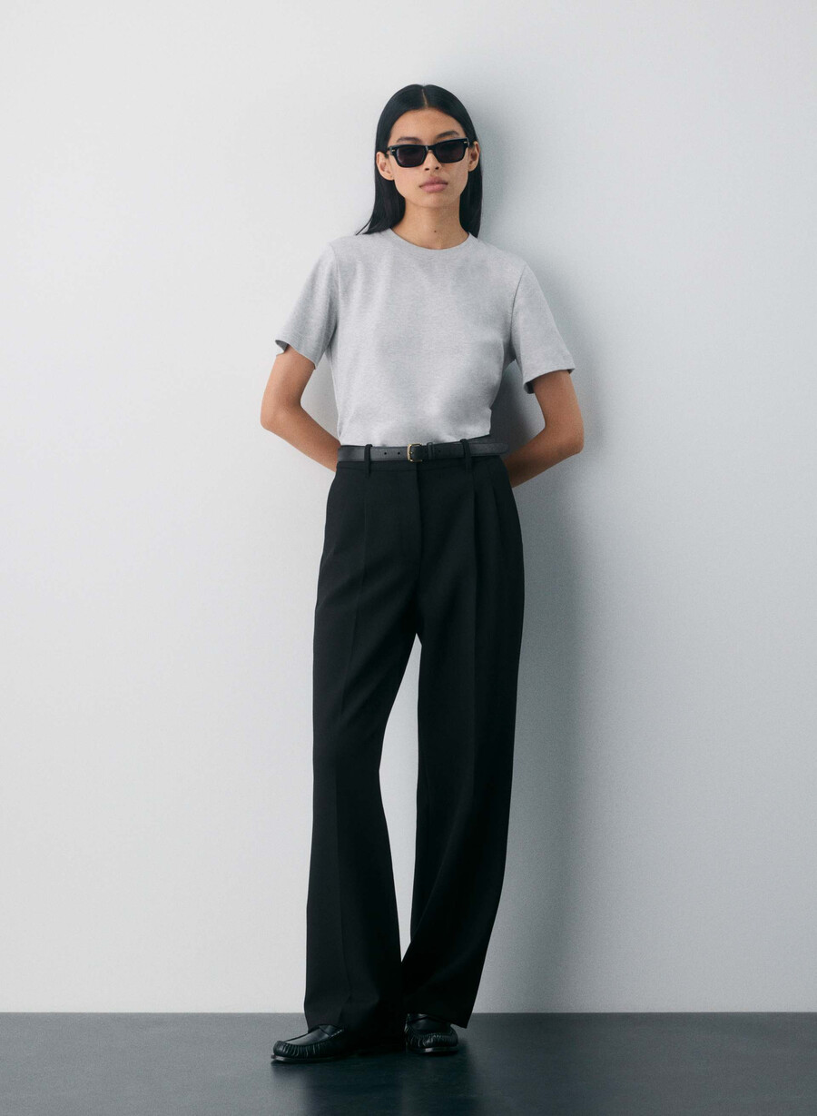 the effortless pant - Återväsentlig heather black