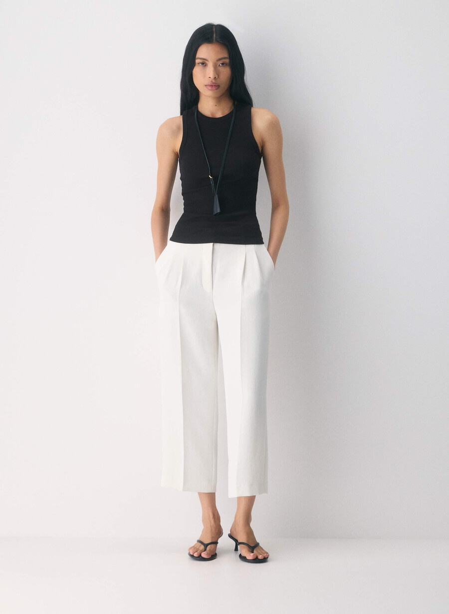 the effortless pant cropped - crepette ljus bjÖrk