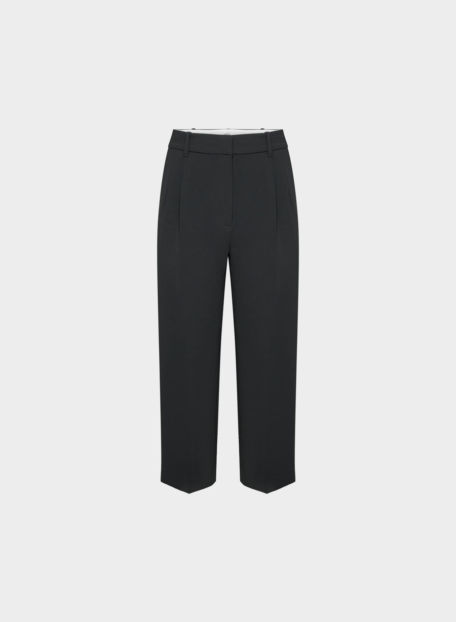 the effortless pant cropped - crepette svart