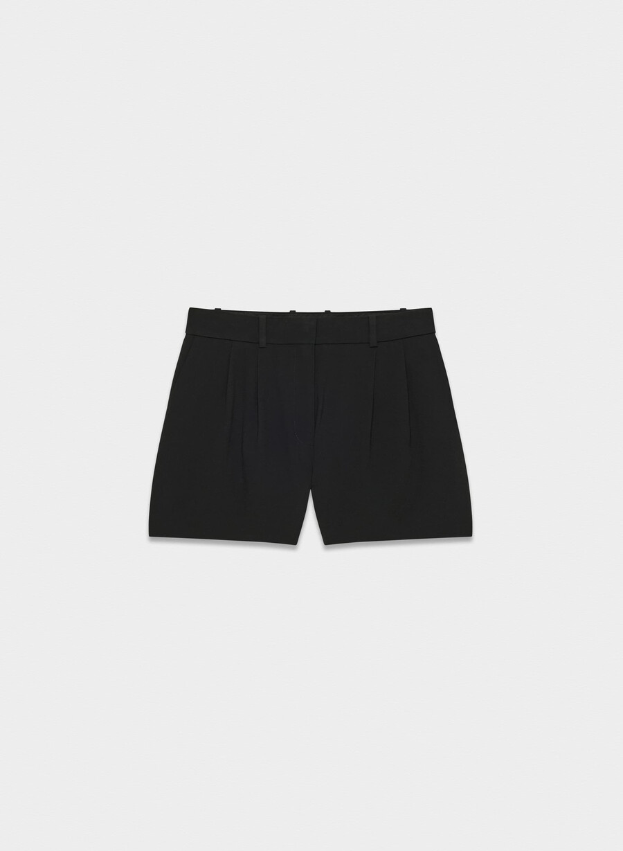 plisserade minishorts svart