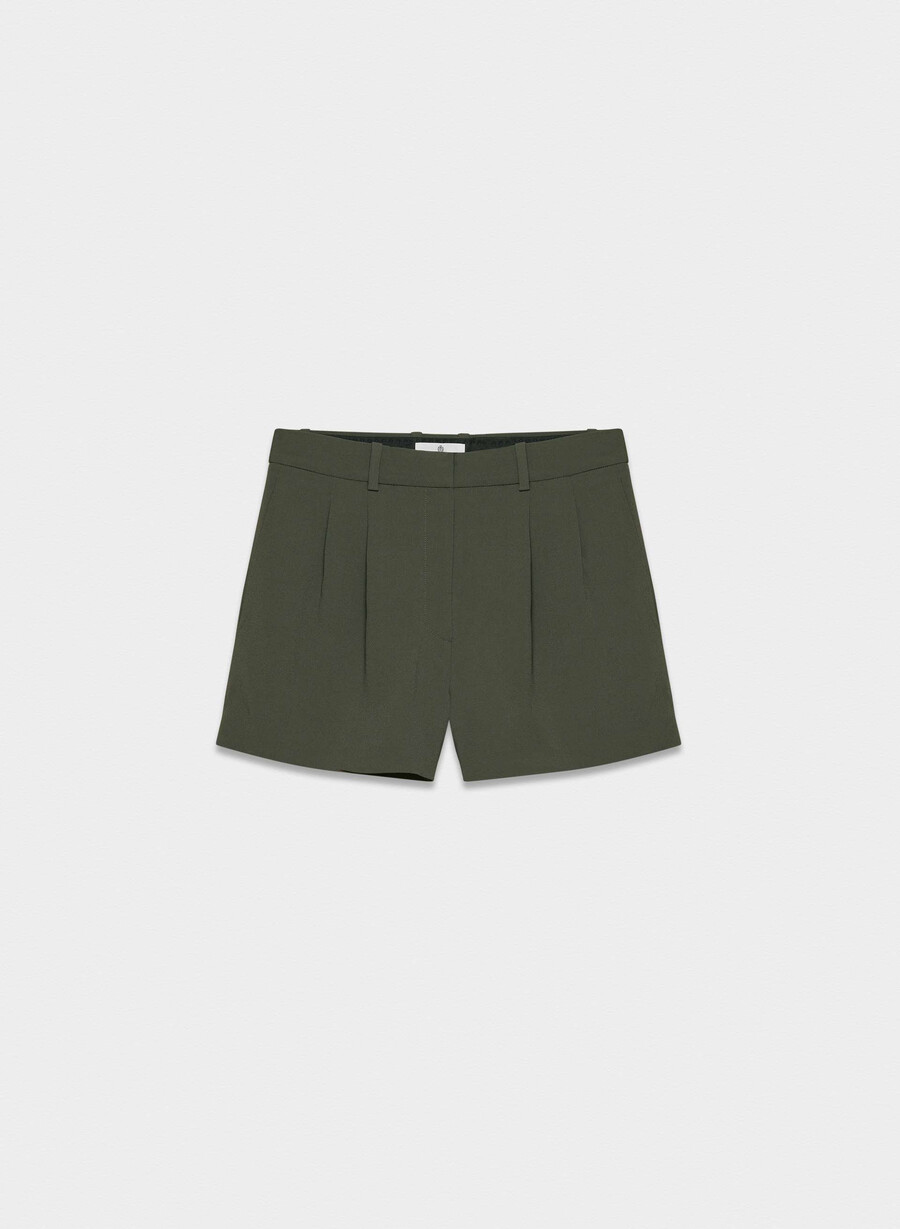 plisserade minishorts mÖrkoliv