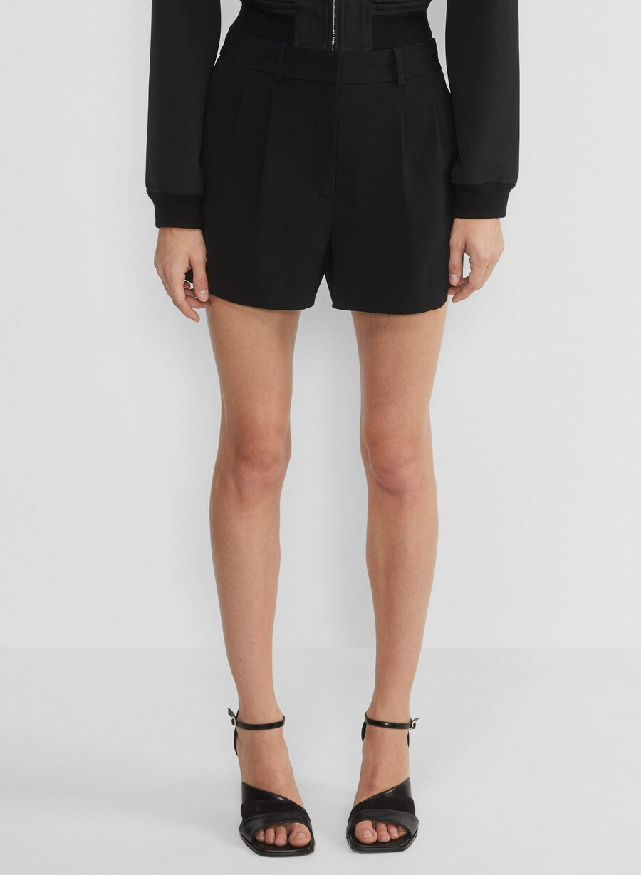 plisserade minishorts mÖrkoliv