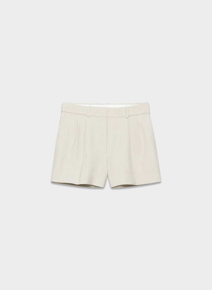 plisserade minishorts - Återväsentlig ljungfärgad matt pärla
