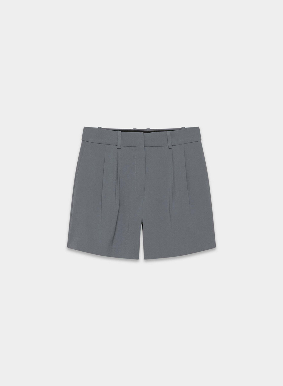 plisserade shorts till mitten av låret vintage marinblÅ