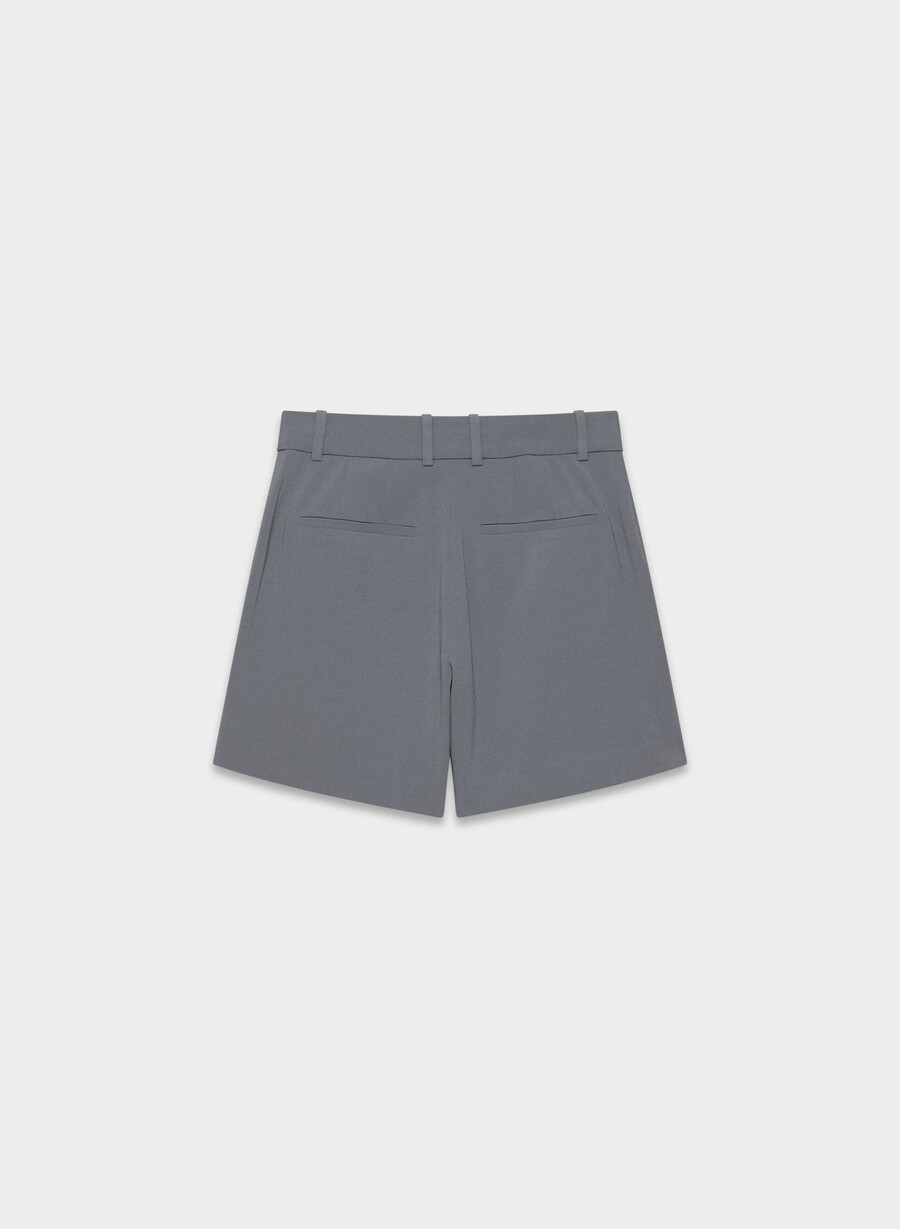 plisserade shorts till mitten av låret vintage marinblÅ
