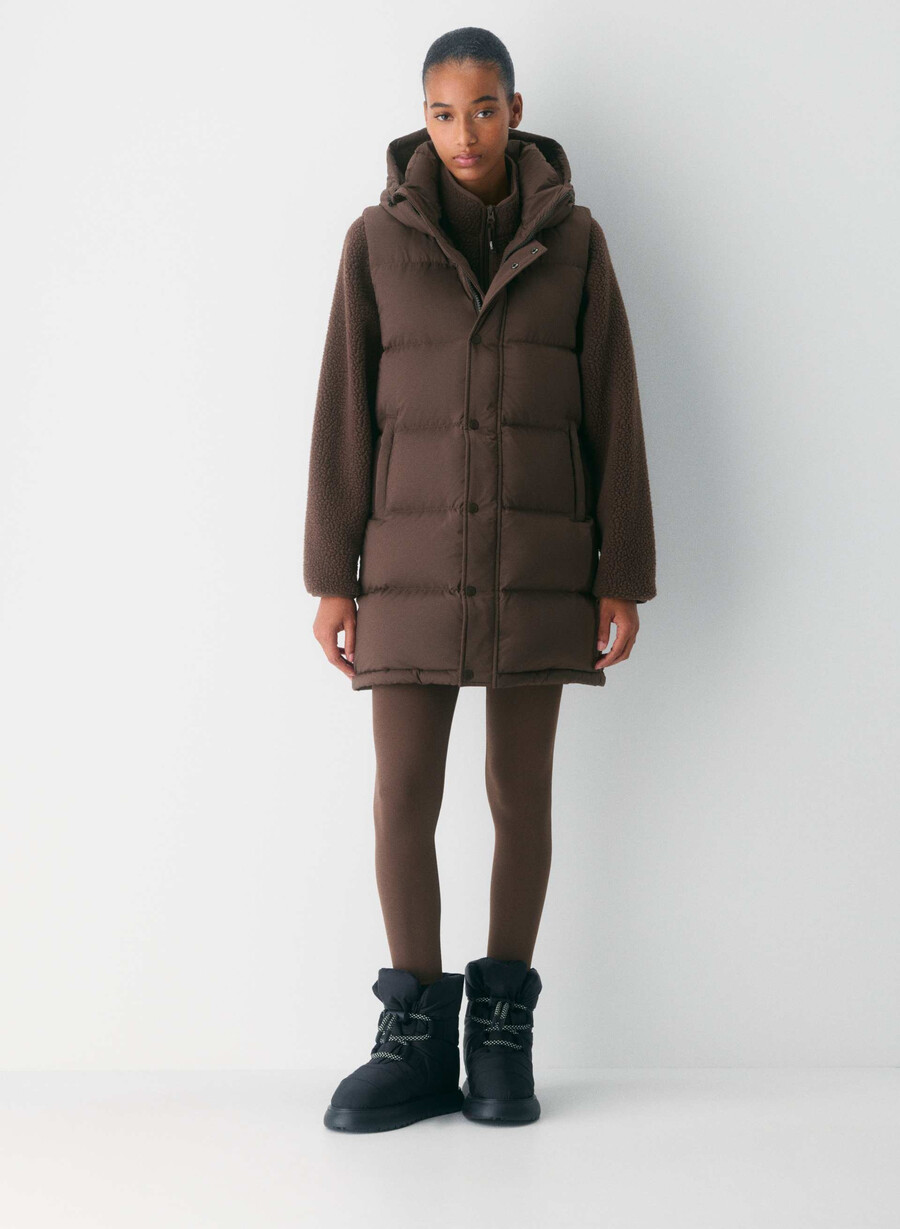 super puff mellanvästen - climatte rich mocha brun