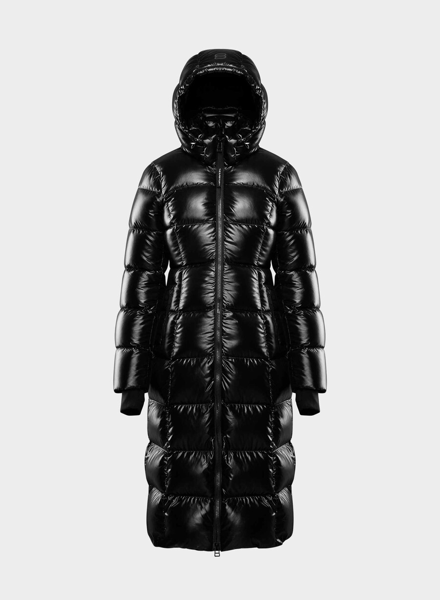 supersnug puff lång - högblank svart
