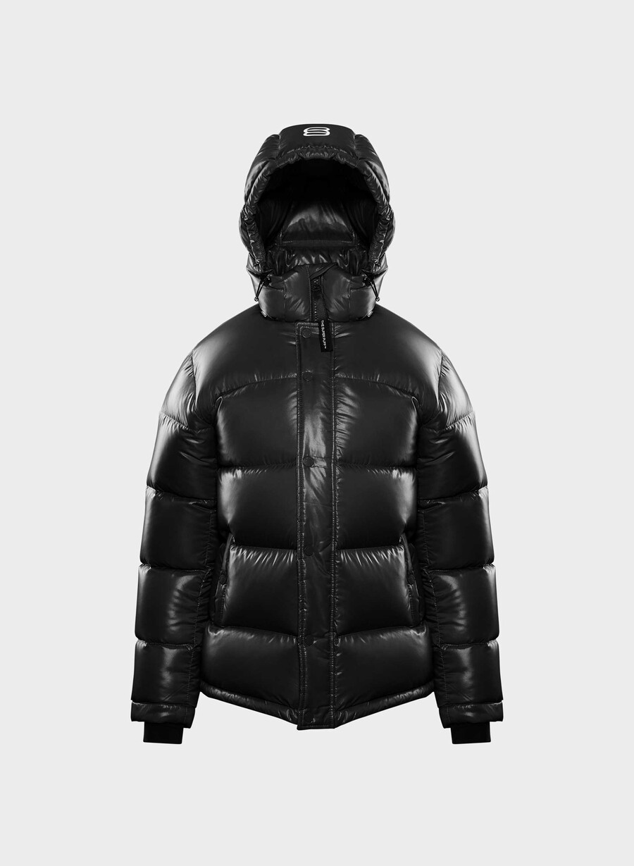 super puff högblank svart