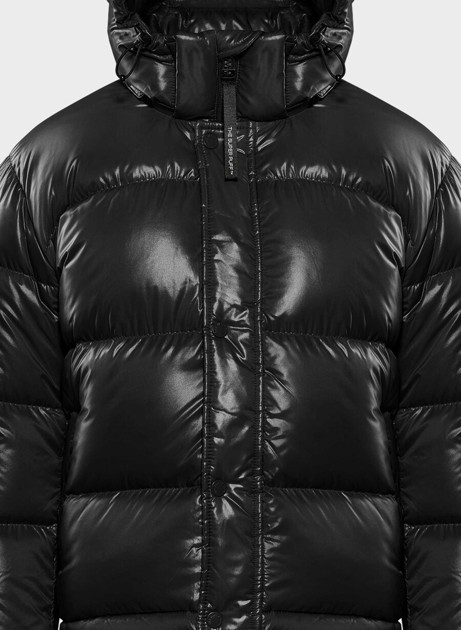 the super puff shorty - högblank svart