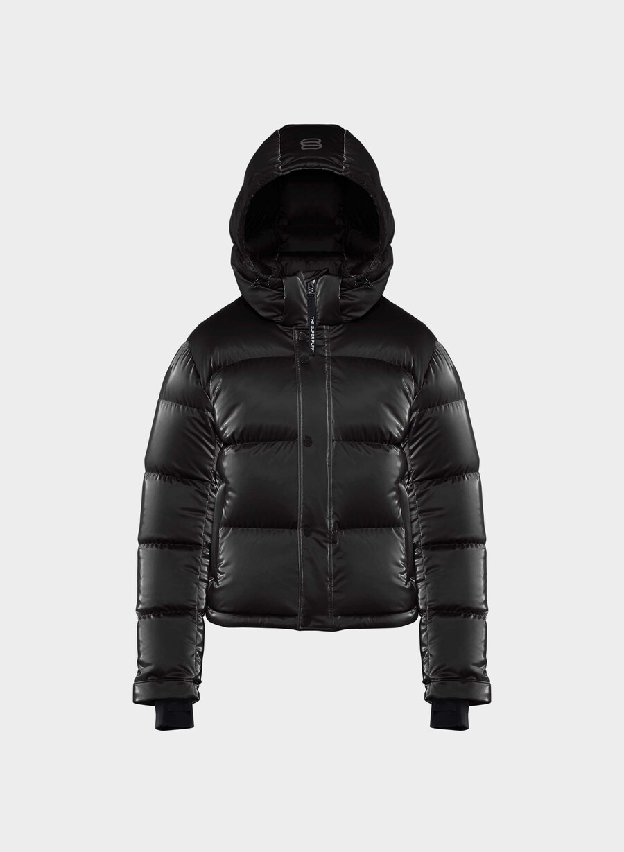 super puff shorty - flytande glans svart