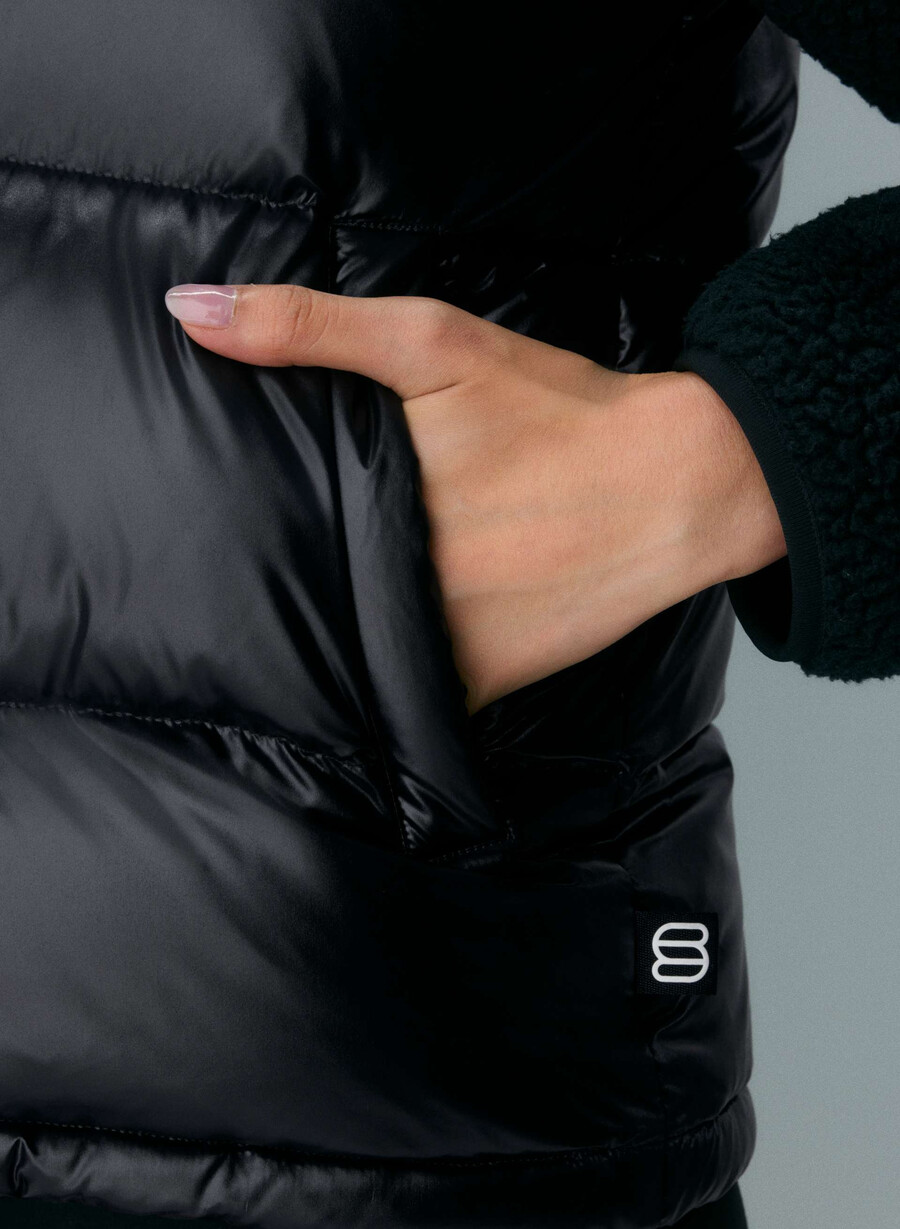 super puff västen - högblank svart
