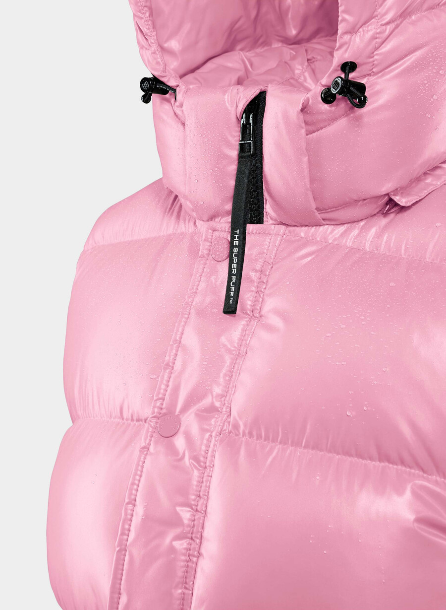 super puff väst - högblank morganite rosa