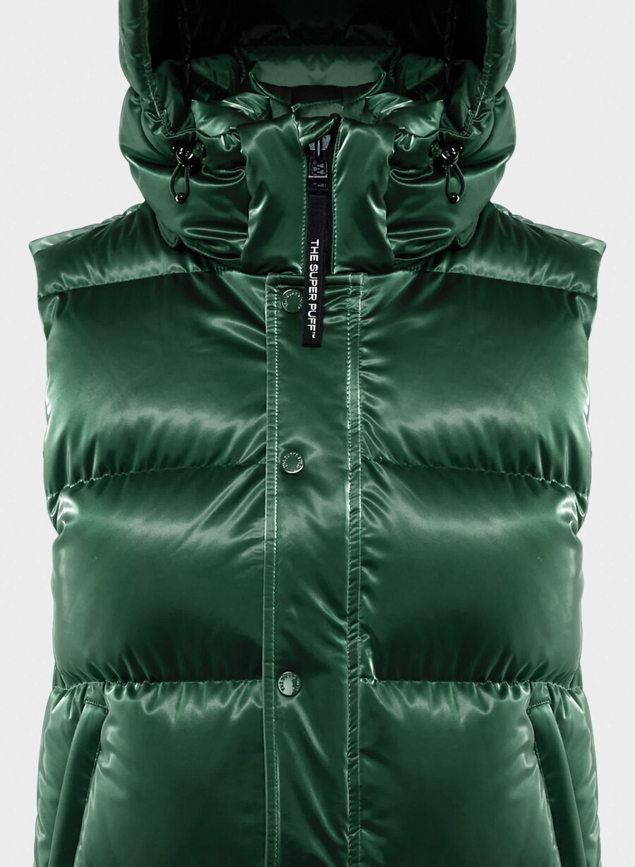 super puff-västen - liquid shine campus green