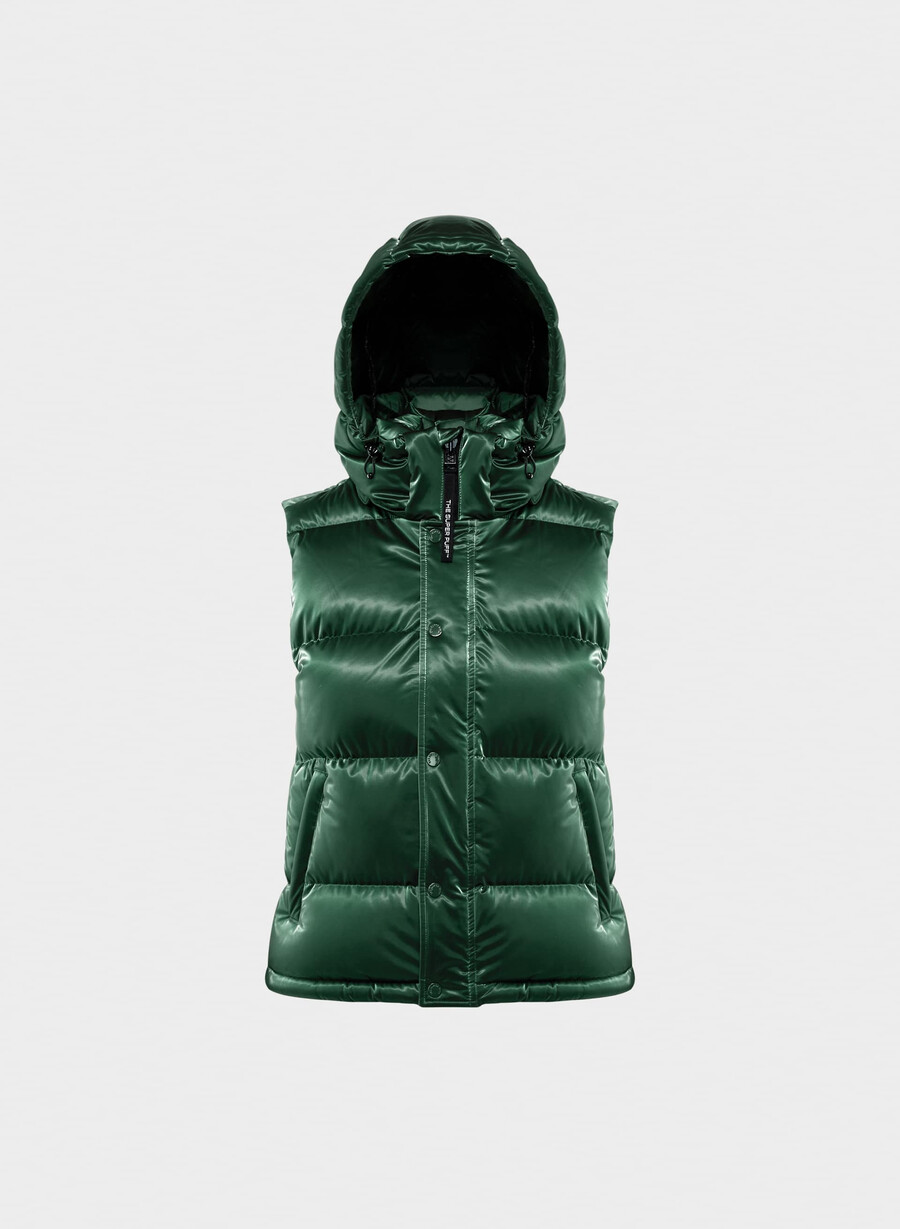 super puff-västen - liquid shine campus green