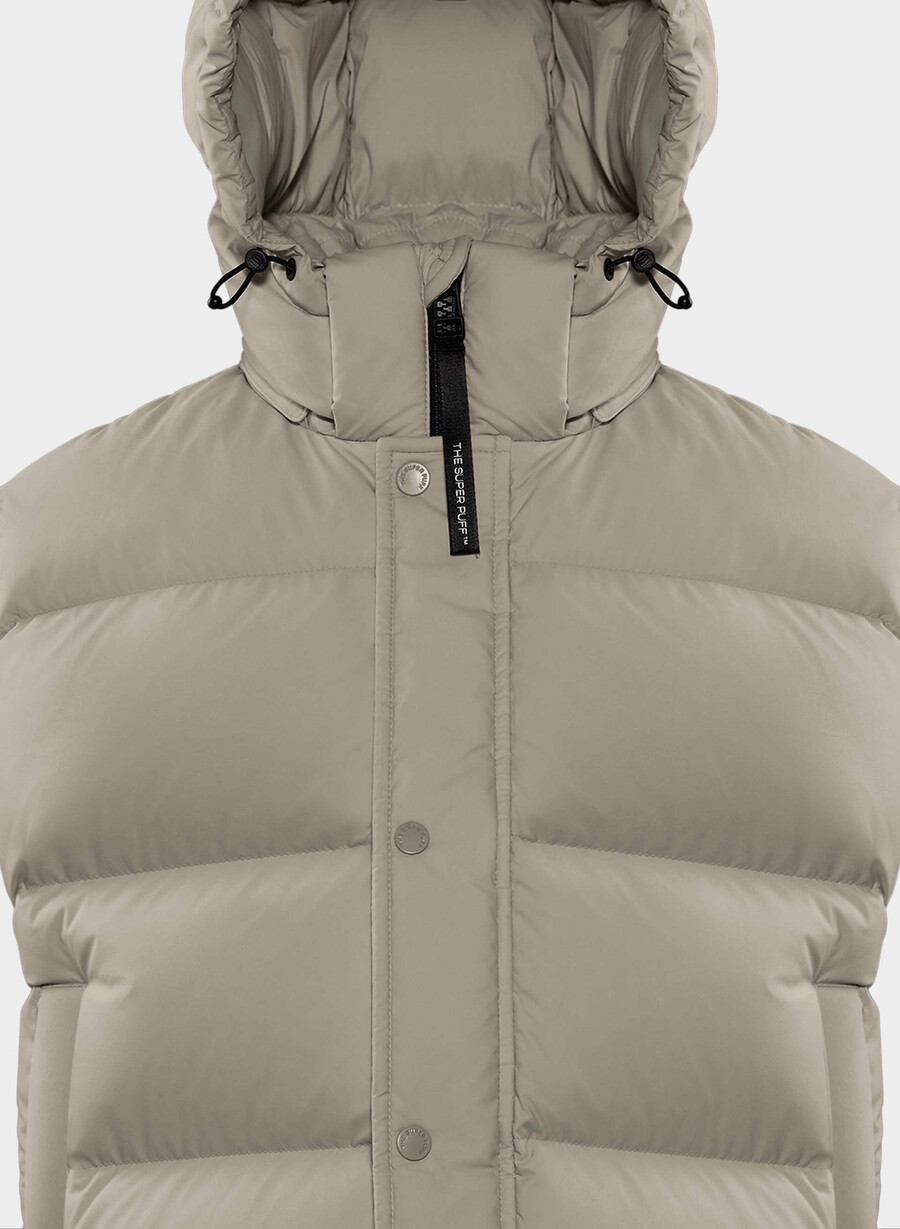 super puff shorty vest - climatte modern taupe