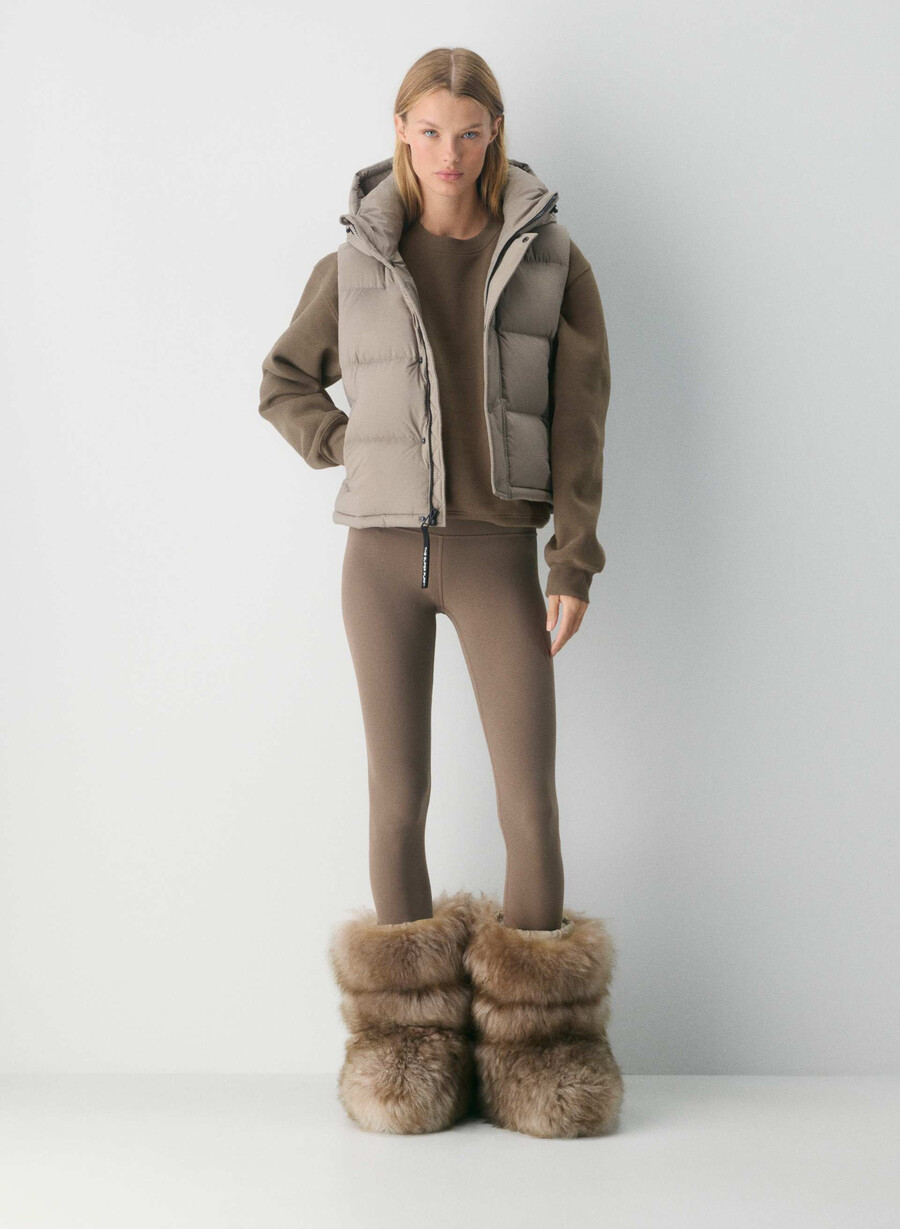 super puff shorty vest - climatte modern taupe