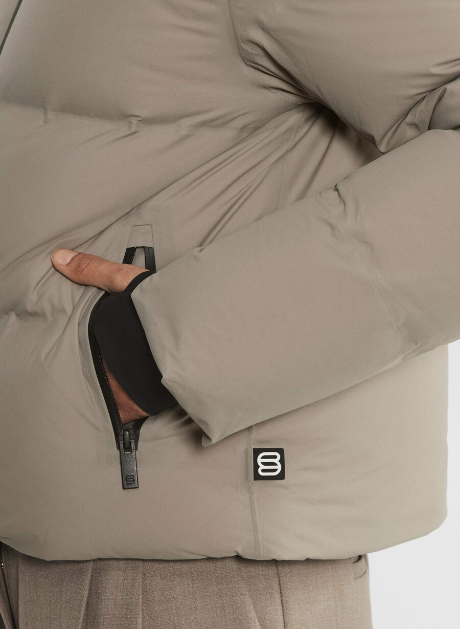 super puff₂o shorty – rainstop modern taupe