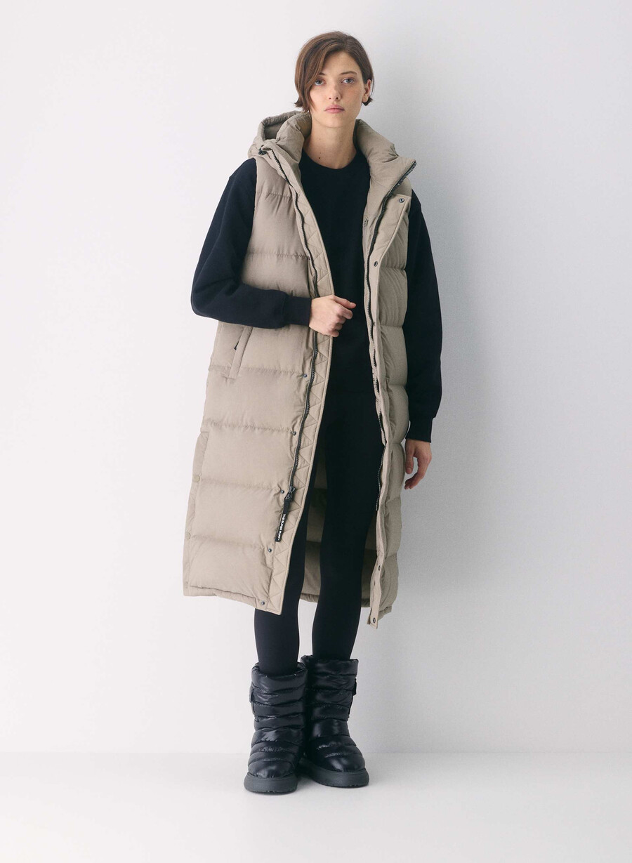 super puff lång väst - climatte modern taupe