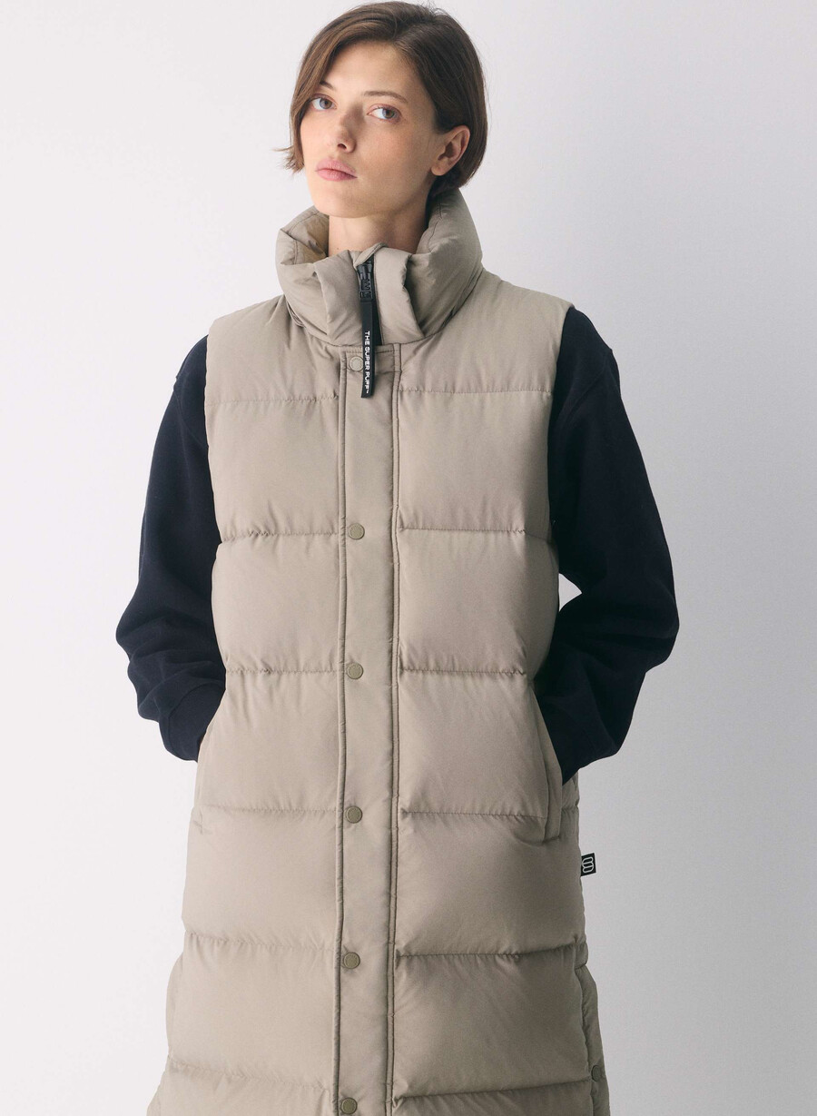 super puff lång väst - climatte modern taupe