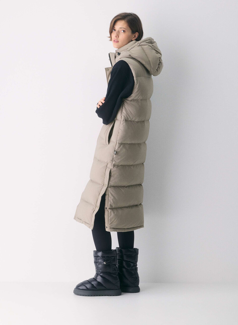 super puff lång väst - climatte modern taupe