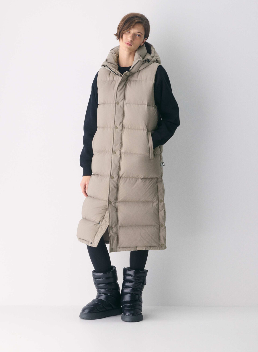 super puff lång väst - climatte modern taupe