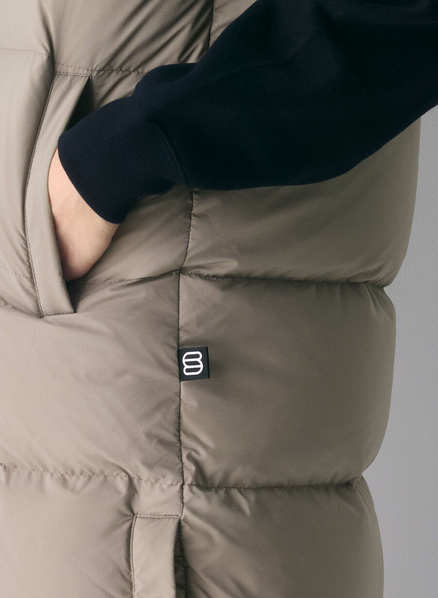 super puff lång väst - climatte modern taupe