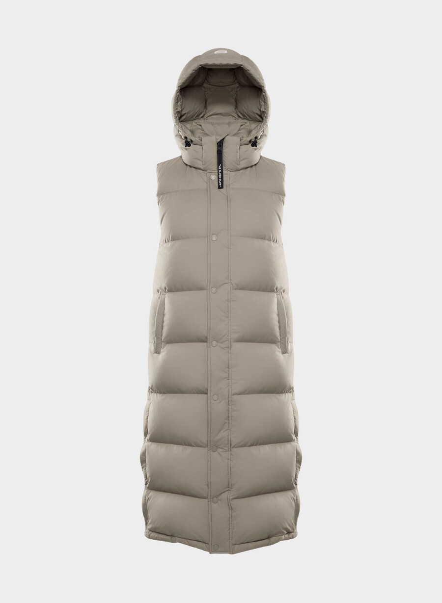 super puff lång väst - climatte modern taupe